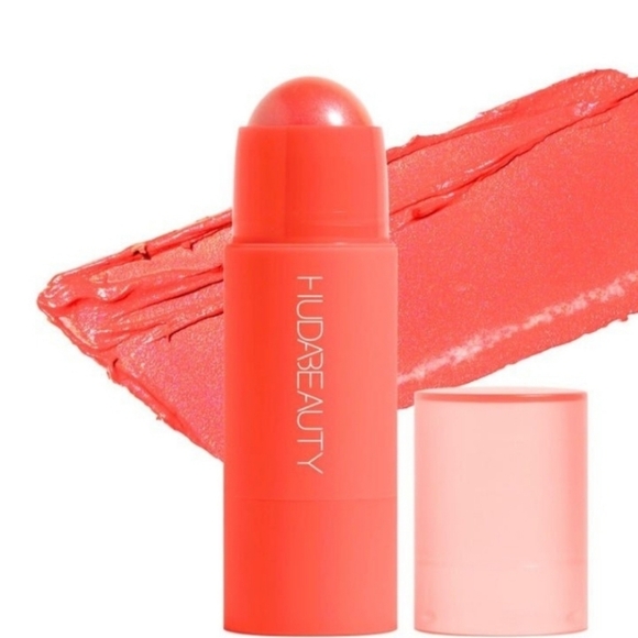 Huda Beauty Cheeky Tint Blush Stick CORAL CUTIE/bright orange-pink. - Picture 1 of 4